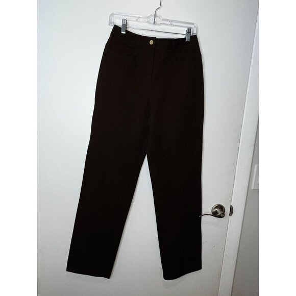 S.T John Sport Brown High Waist Straight-Leg Women's Pants Size 6 - Picture 2 of 15